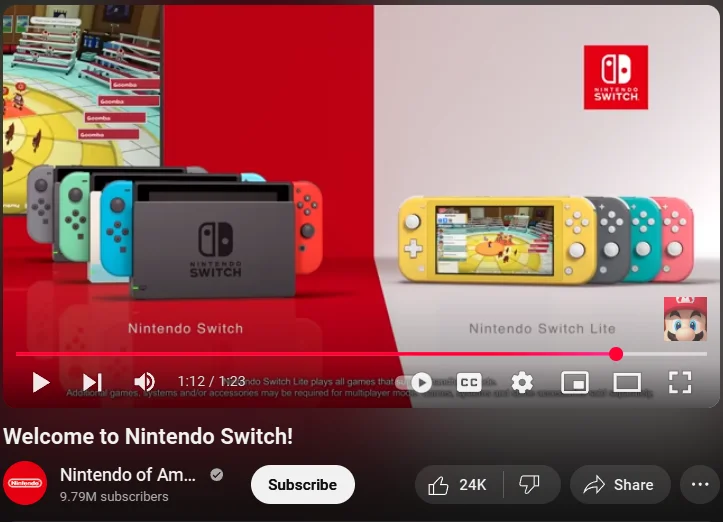 product demo video by nintendo